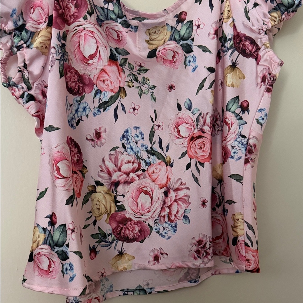 NWT Francesca’s Floral Pink Women's Top size XL - Picture 7 of 7